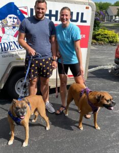 How To Tire Out A Boxer Dog - Photo of our kids walking our boxers